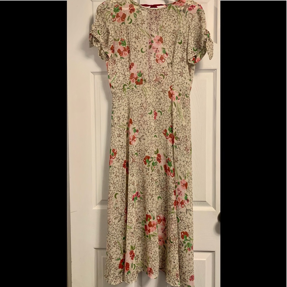 ZARA TRAFALUC FLORAL PRINT OPEN BACK DRESS